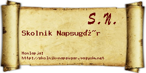 Skolnik Napsugár névjegykártya